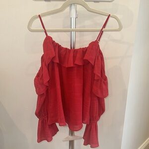 Red Cold Shoulder Blouse